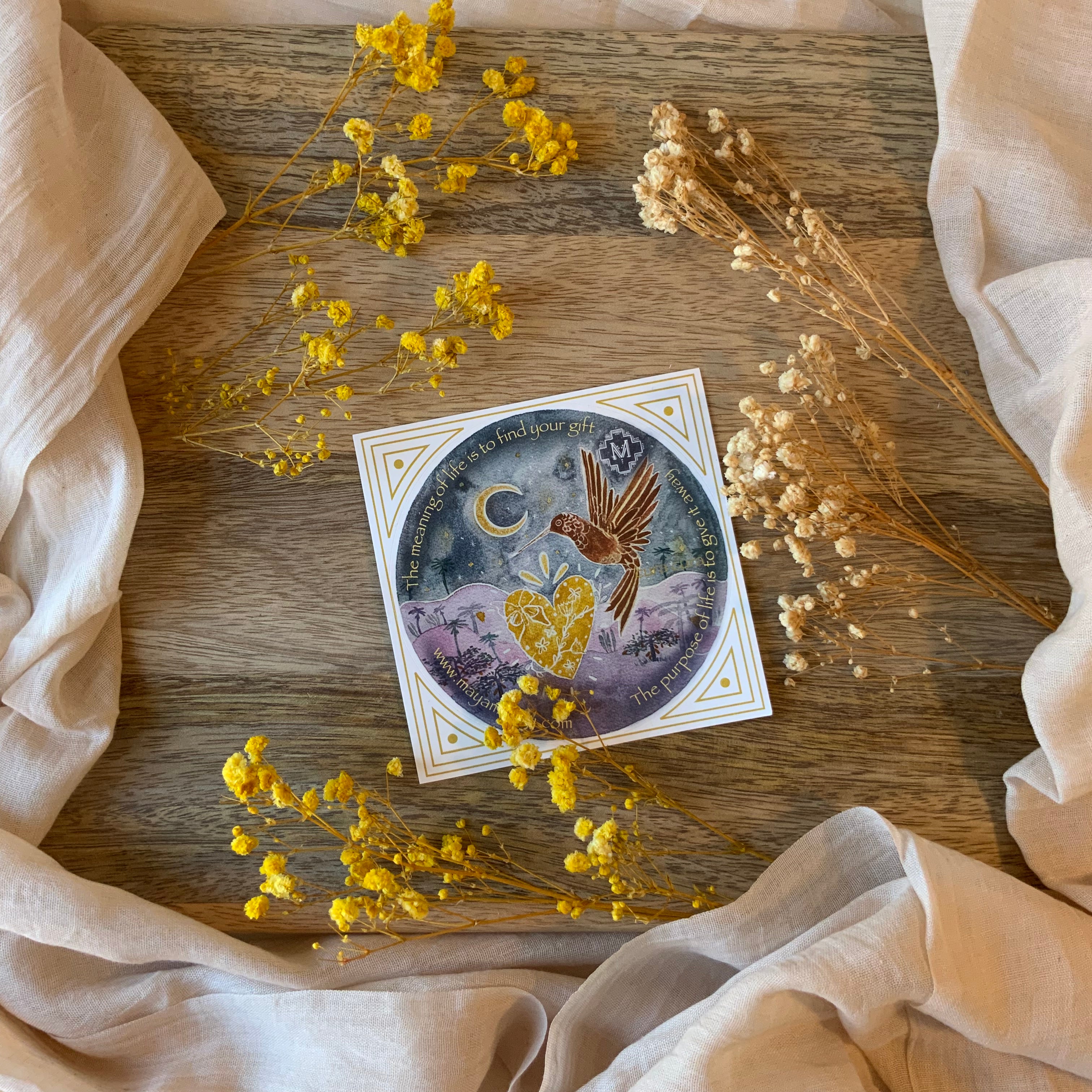 pegatina de colibrí 