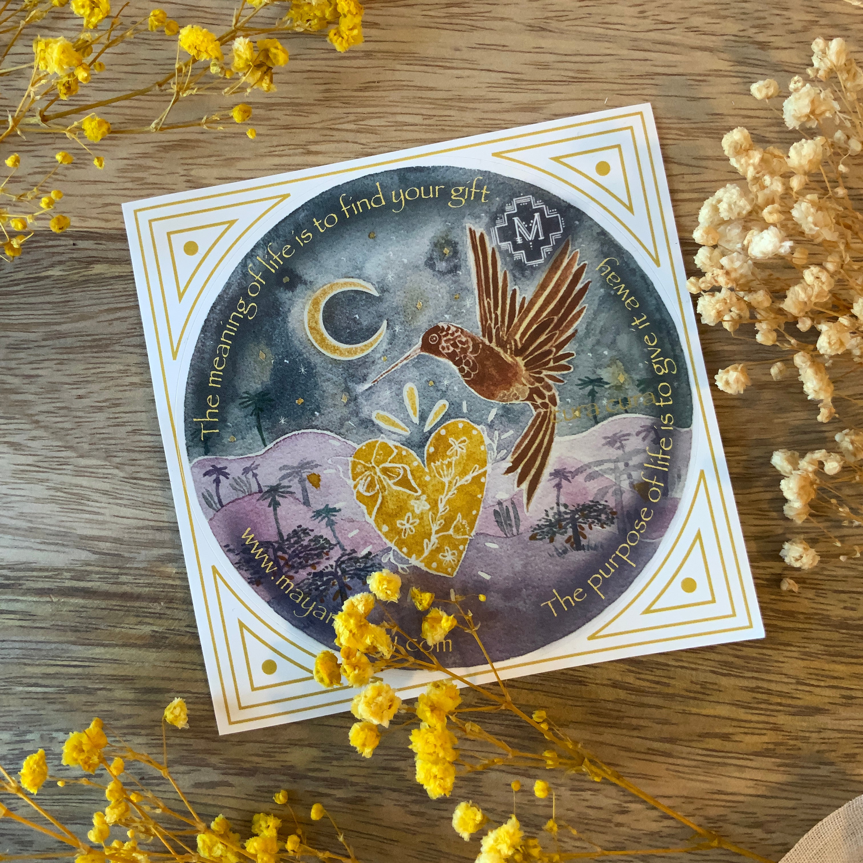 pegatina de colibrí 