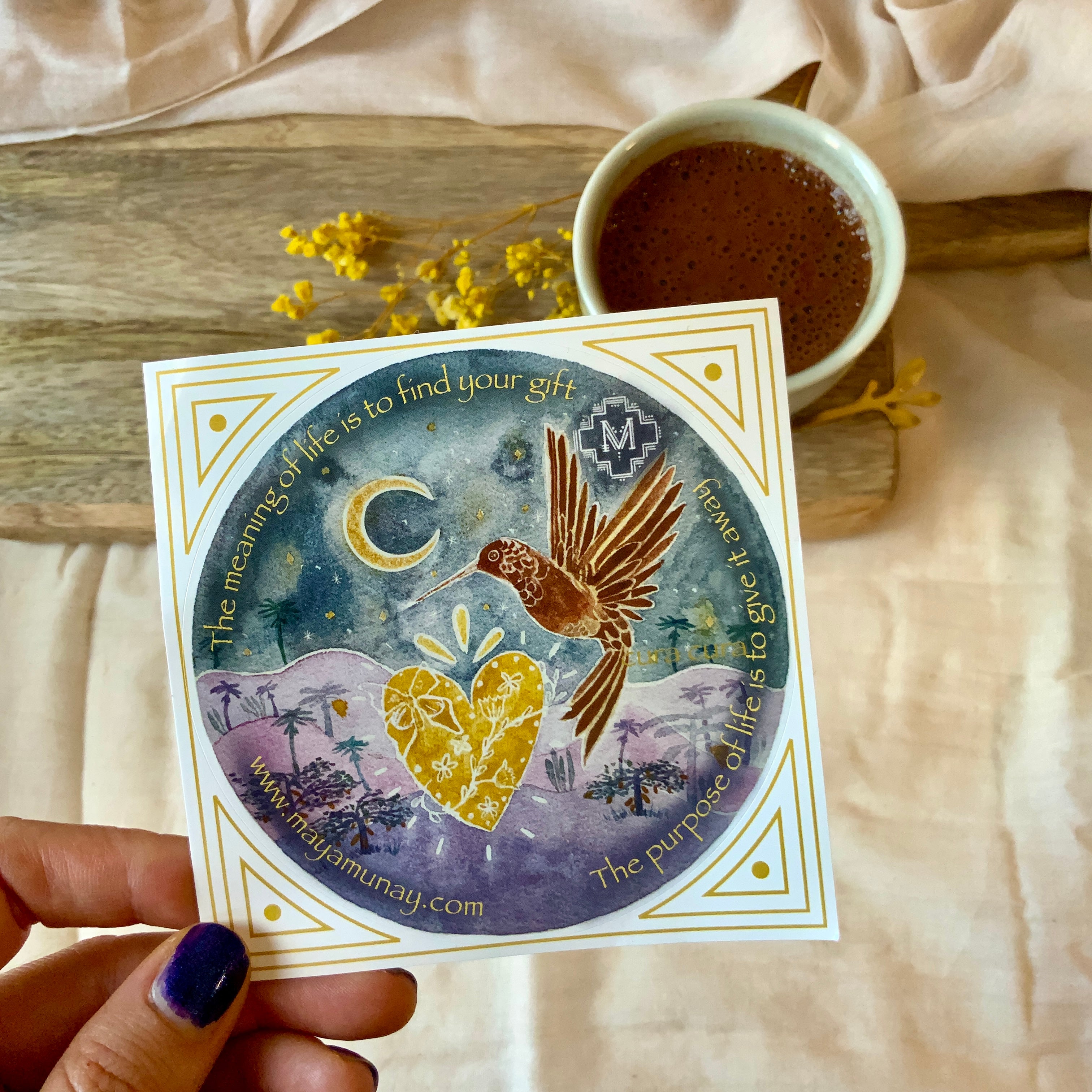 pegatina de colibrí 